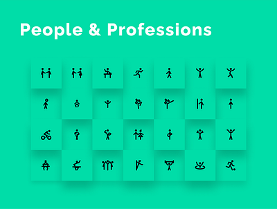People Are People avatars circuit figmadesign fitness humans icons icons design icons set outline people pose profession profile sport uidesign user