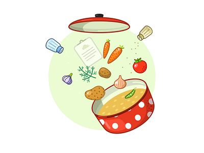 Explosive illustrations cookbook dishes food illustration menu receipt restaurant soup stories vector vegan food vegans vegetables
