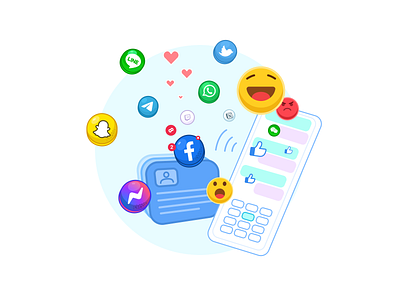 Explosive illustrations addiction apps chat drug facebook icons illustraion messenger mobile ui networking smiles social socialmedia stuff twitter whatsapp