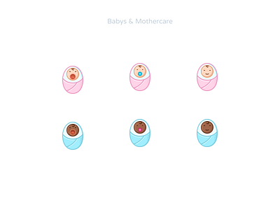 Babys & Mothercare icons set