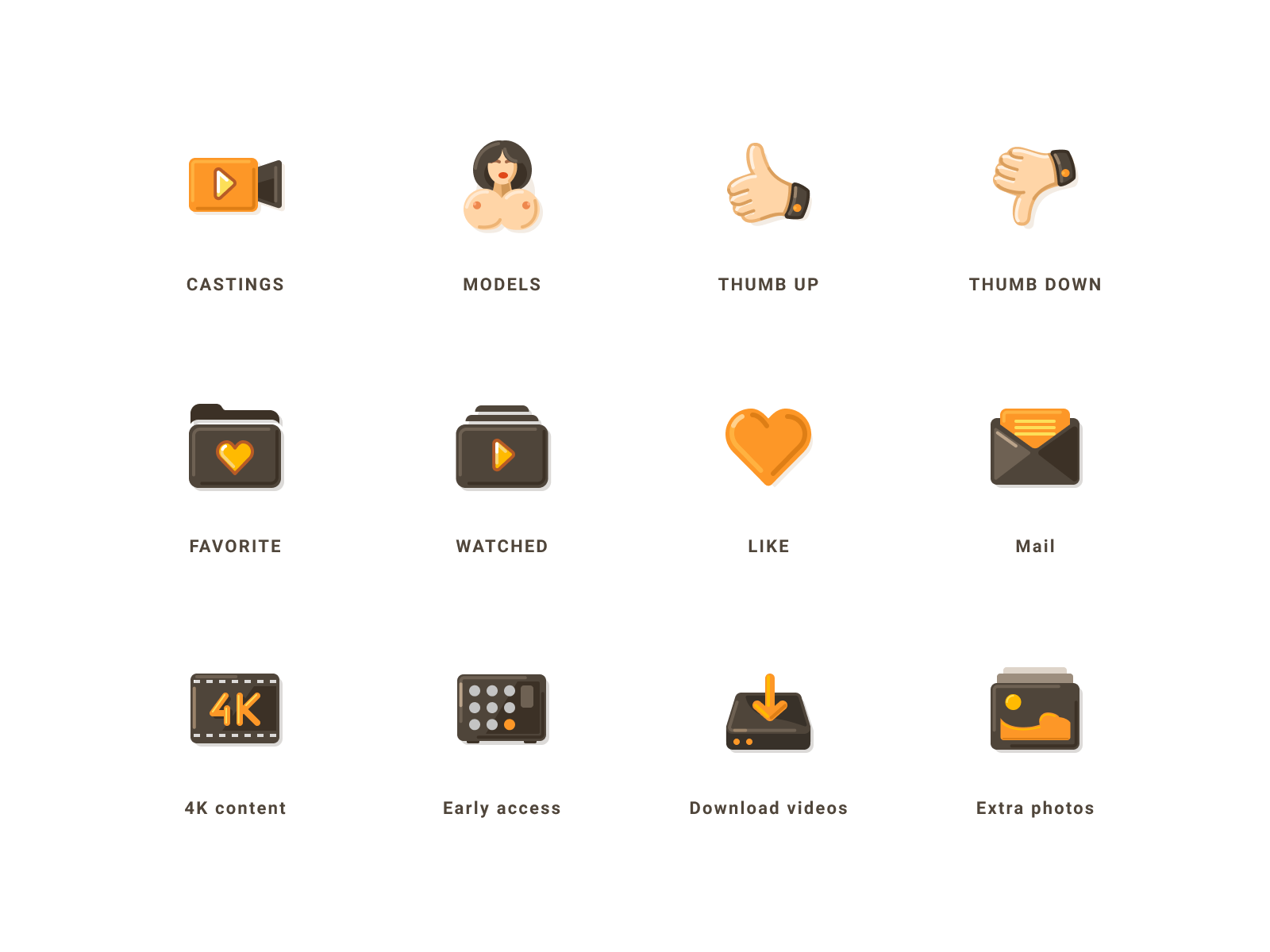 For XXX project icons set 4k access casting content download early erotic extra figmadesign icondesign icondesigner icons love media minimal model photoshop sexual xxx xxxtentacion