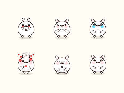 Kawaii animals #2 animals avatar bear blood boring characters crying cute icondesigner iconography icons illustration kawaii kawaiiicons loveis rabbits sleep sweet user yeys