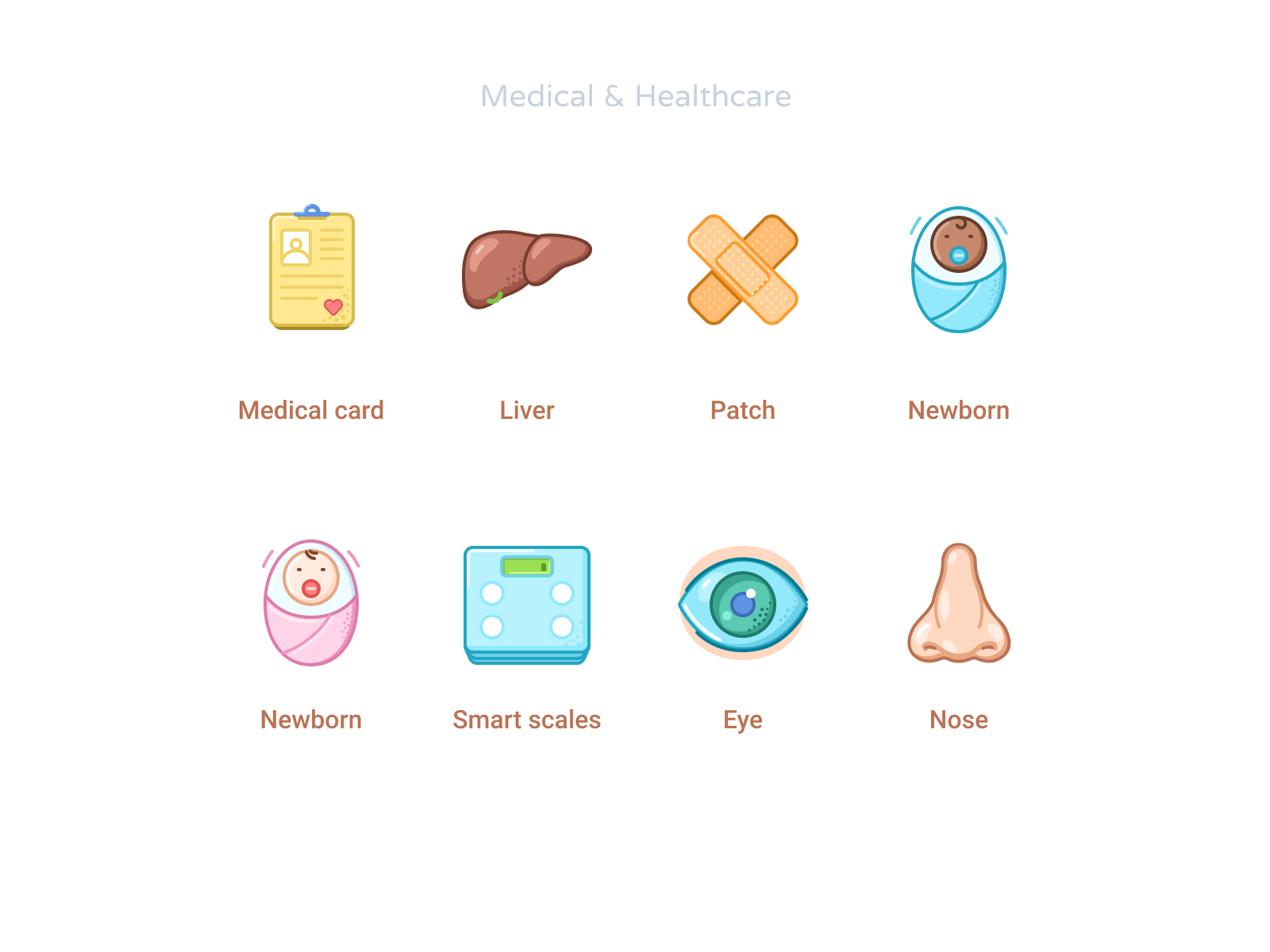 Medical & Healthcare icons set #2 ass boobs clinic doctor health healthcare icon design icon designer icon pack icon set medical medicine newborn nurse test tube vaccine virus