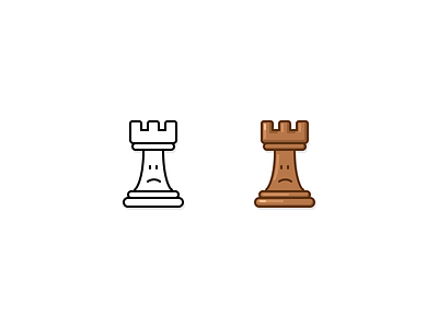Chess icon avatar brown cartoon chess emotion game graphic design rook sad smile smiley face style