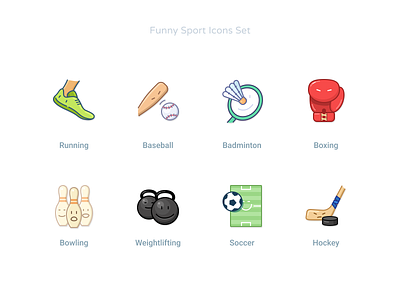 Funny Sport Icons Set #2