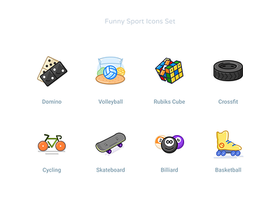 Funny Sport Icons Set #4