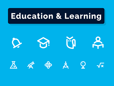 Education & Learning Icons Set academy couch course culture education educational icondesign icondesigner iconography iconsale learning lecture minimal online outline reading school stroke student