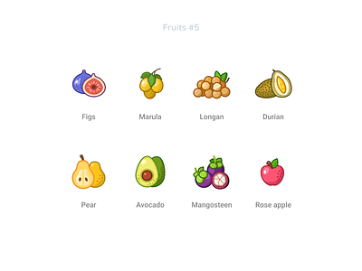 Fruits icon set