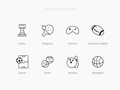 Funny Sport Icons Set