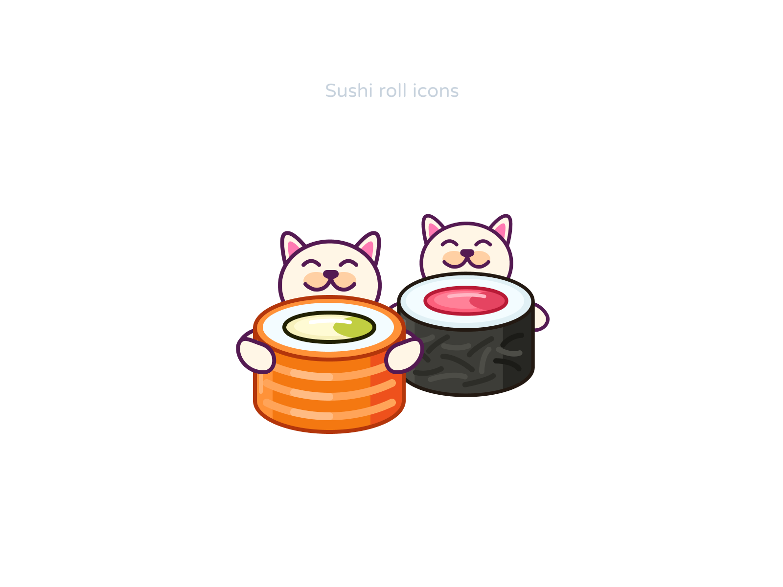 Sushi roll icons by Rengised on Dribbble