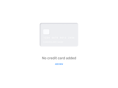 Empty state for credit card