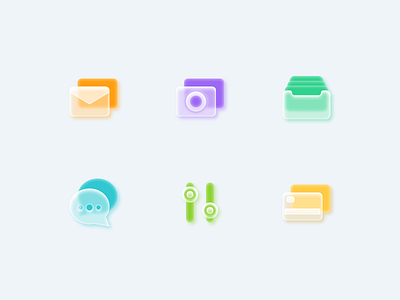 Frosted glass icon set figmadesign frosted glass glasses icon icondesign icons morphism neuomorphism shadow soft style vector