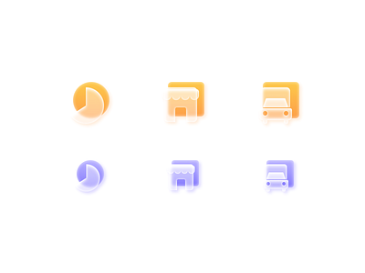 Frosted glass icon set