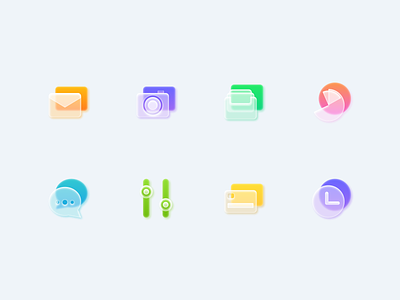 Frosted Glass Icons Set - part 1 basic clear figma frosted glass glassmorphism icondesign icondesigner icons light minimal morphism shadow skeuomorphism style transparent uidesign