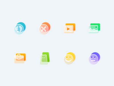 Frosted Glass Icons Set - part 3