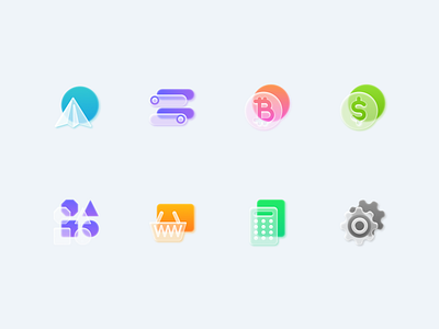 Frosted Glass Icons Set - part 7