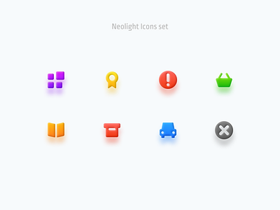 Neolight Icons set 3d effect figma icons ui vector