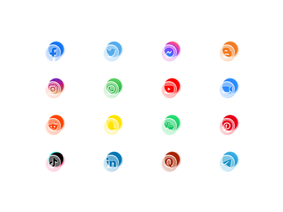 Free Social Frosted Glass Style Icons assets brand download facebook figma free frostet glass icons instagram logos media morphism social twitter ui whatsapp