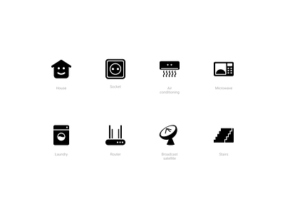 Smart Home Icons (Solid style) access app devices home house icons remote smart