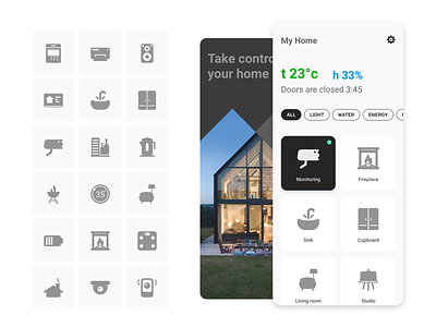 Customize your interface with my icons access app control home house remote smart uiinterface