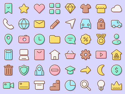 Set Updated! app basic delicate design essentials figma icon icons like loving marshmallow popular soft sweet touch ui uidesign uielements vector volume