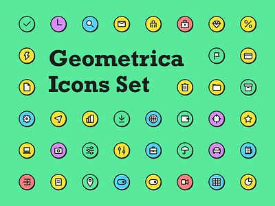 Geometrica Icons Set basic essentials figma helpfull icon set icons icons pack illustrator outline pupular retro shadow simple svg ui uidesign vector vintage