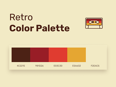 Retro Color Palette #2 cassette color colorful colors figma figmadesign free freebie helpful icons palette retro sheme system uidesign vintage