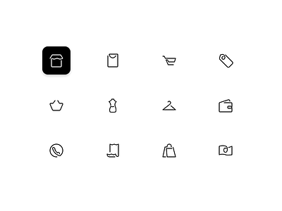 One Line Shopping Icons 1px discount figma icon icondesign icons magazine minimal oneline payment purchases sale shopping store stroke unoline vector