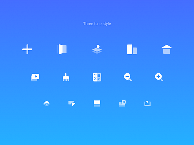 Two-three tone style combine figma flat glass icons style three tone transparant true two