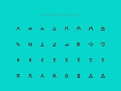 People icons action design figma icondesign icons man people pose profession sport ui vector woman