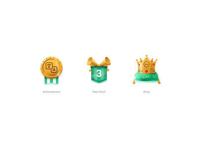 Achievement type achievement award badge figma gold icon icondesign icondesigner icons king level new sketch skeuomorphism ui vector