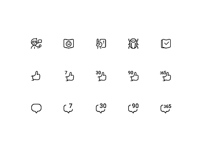 New sketches for icons pack award badges bubble bug chat complain correct error figma handdraw icons newest outline pen sketches stroke ui vector
