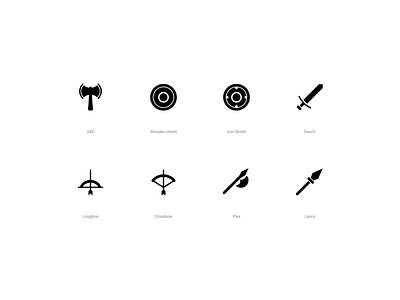 Ready game set armor arms figmadesign game iconpack icons iconset item solidicons ui weapon