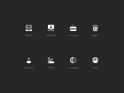 Two tone style - sketches account delete design download icons language password plans shapes smart solid style theme tone transparent trash two twotone ui upload
