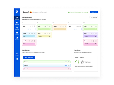 Redesign Mathsplanner Dashboard