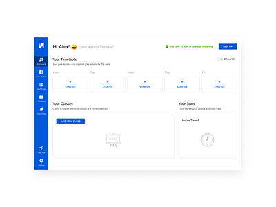 Redesign Mathsplanner Dashboard - Empty state