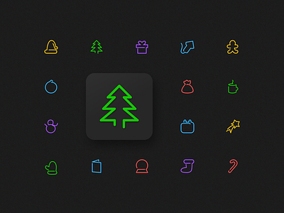 Free Christmas Icons Available! christmas community figma free freebie gift iconpack icons iconset minimal oneline santa stroke tree update vector xmas