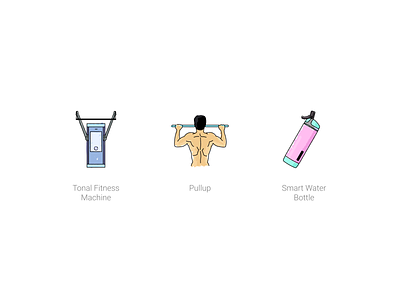 Fitness icons - part || bottle draw figma fitness gym health icons illustration machine pen pullup smart sprot vector water