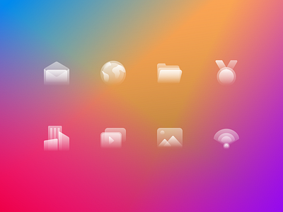 Glassy Icons Pack #1 alpha channel clean design figma glass icon icons opacity sketch transparent ui vector