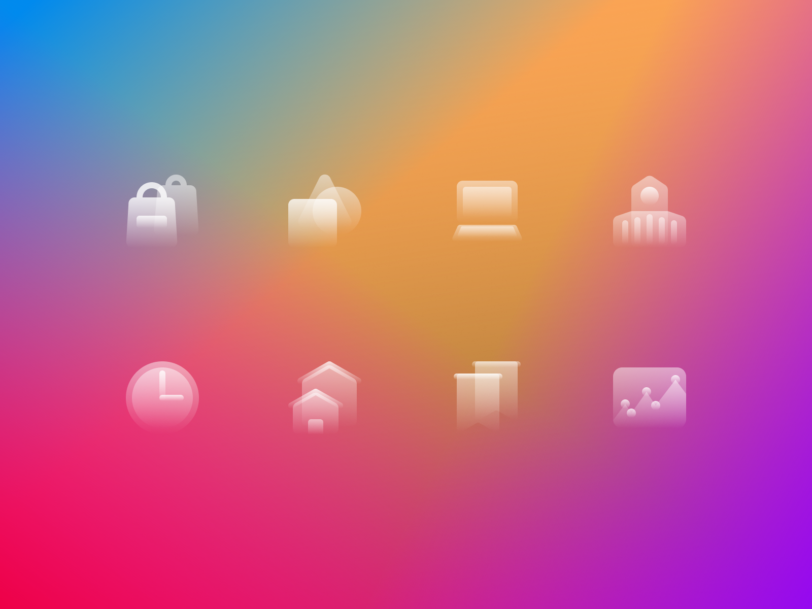 Glassy Icons Pack #2 alpha background basic business channel clean design figma gradient icon icons linear opacity simple svg ui vector