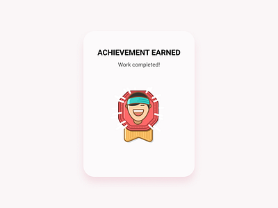 Achievement earned - Work completed! achievement awards badge cartoon complete done eart figma icons man medal