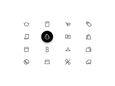 Shopping one line icons discount figma icons line magazine market minimal one place price sale shopping store vector