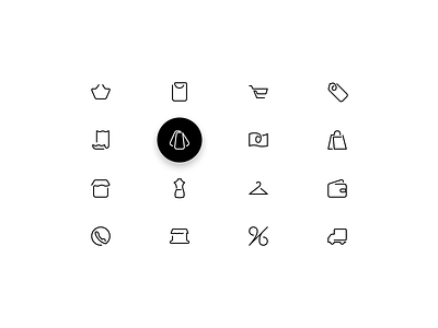 Shopping one line icons