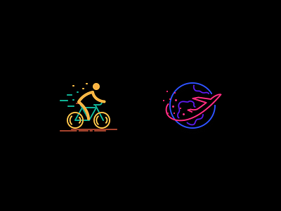 Travel icons sketch air around bike figma fly icons travel velo world