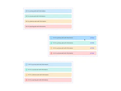 Alerts ui design alert attention design figma icons notification primary success ui warning