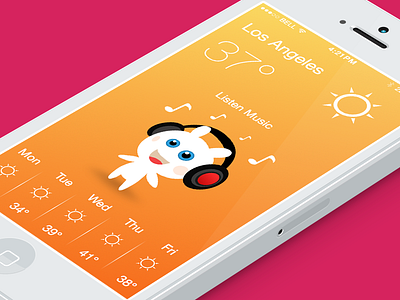 it's time to be - listen music app ios kids listen music player smile sun umbrella weather