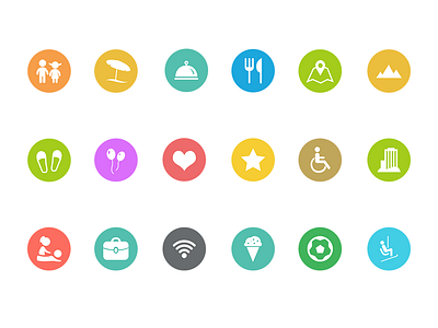 Icon set for travel app