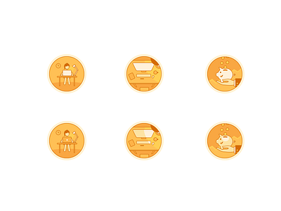 Icons - top or below? business clean icons light money office set sketch ui vector wokr yellow