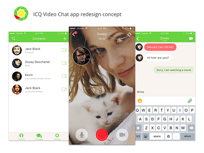 ICQ Video Chat - Concept app call chat concept icq ios mail.ru messenger redesign video