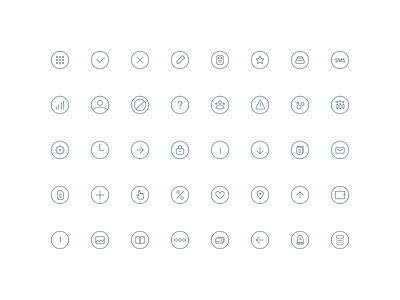 Thin icons set by Rengised on Dribbble